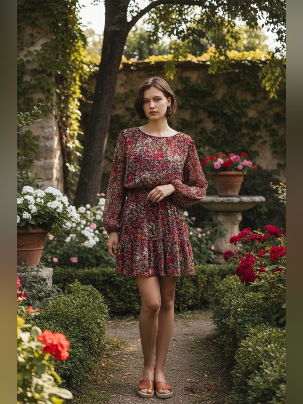 LC Lauren Conrad Floral Print Mini Summer Dress Sz PXL NWT